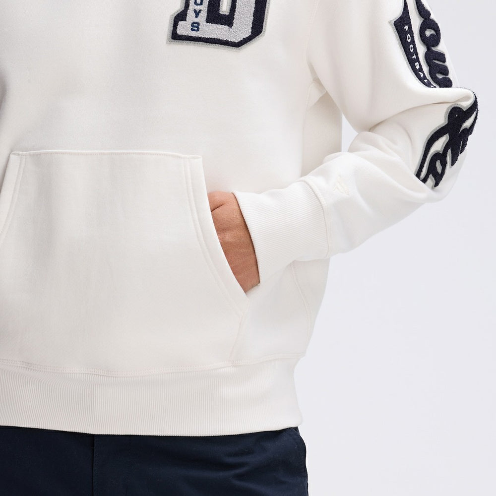 Dallas Cowboys IconicFleece Letterman Hoodie - Oatmeal for sale