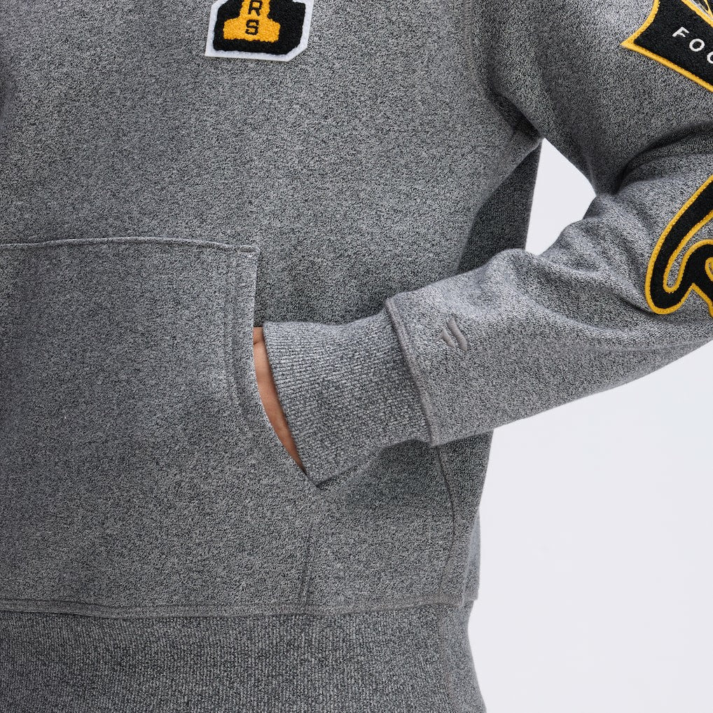 Pittsburgh Steelers IconicFleece Letterman Hoodie - Athletic Heather Gray for sale