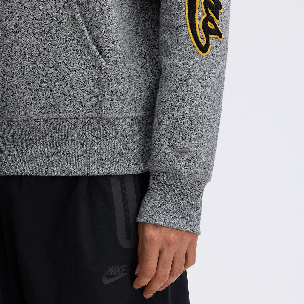 Pittsburgh Steelers IconicFleece Letterman Hoodie - Athletic Heather Gray for sale