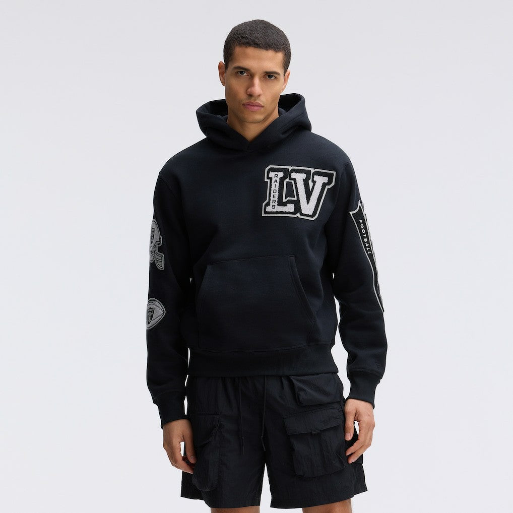 Las Vegas Raiders IconicFleece Letterman Hoodie - Black for sale