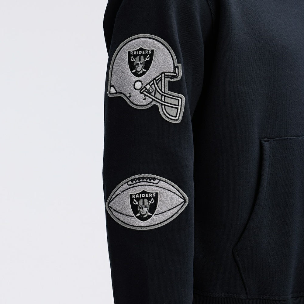 Las Vegas Raiders IconicFleece Letterman Hoodie - Black for sale