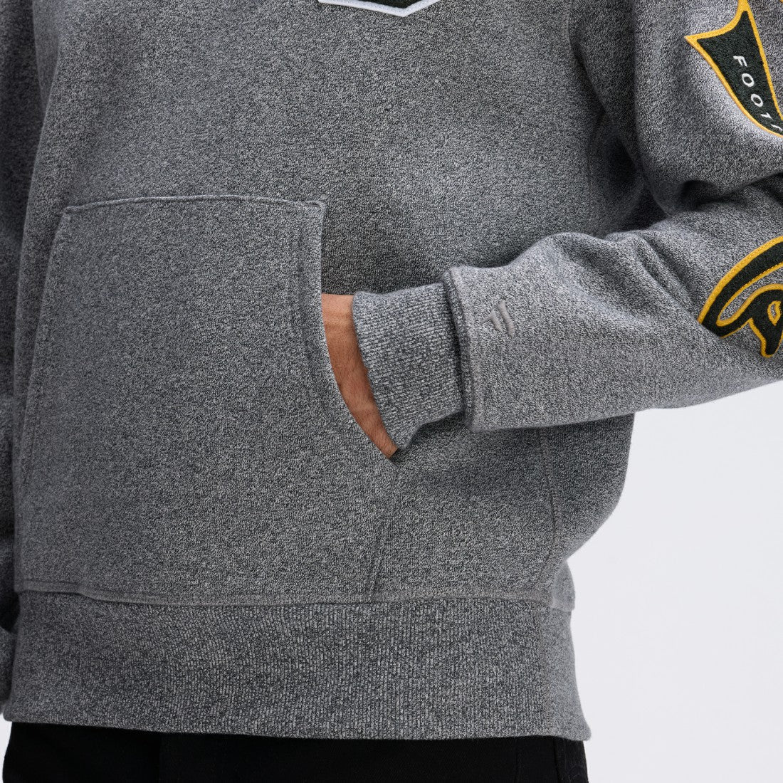 Green Bay Packers IconicFleece Letterman Hoodie - Athletic Heather Gray cheap