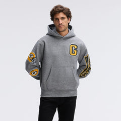Green Bay Packers IconicFleece Letterman Hoodie - Athletic Heather Gray cheap