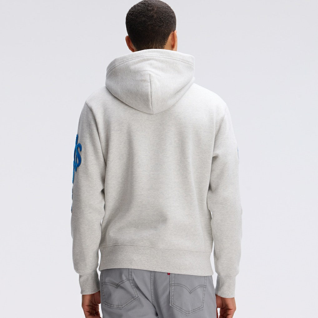 Detroit Lions IconicFleece Letterman Hoodie - Heather Gray for sale