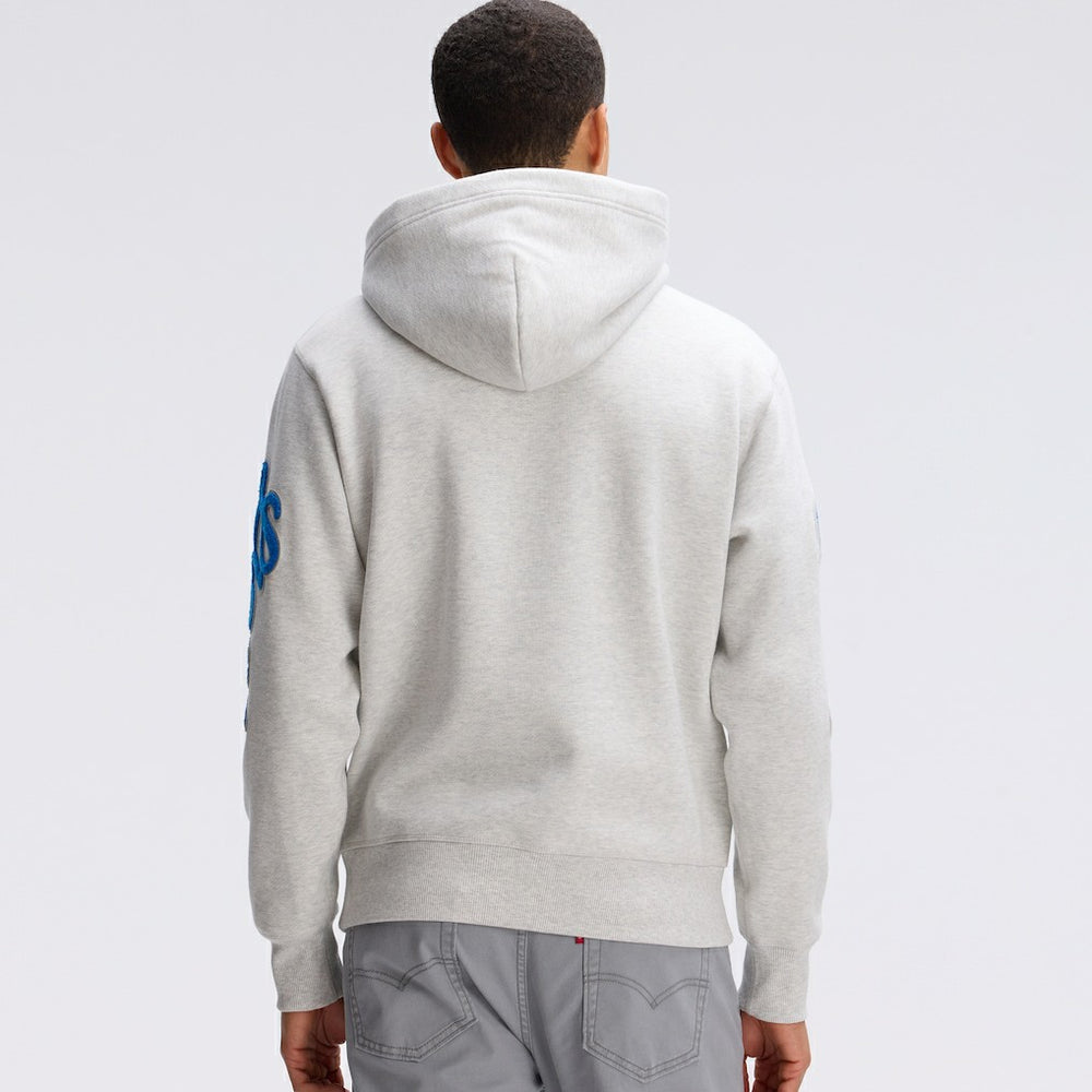 Detroit Lions IconicFleece Letterman Hoodie - Heather Gray for sale