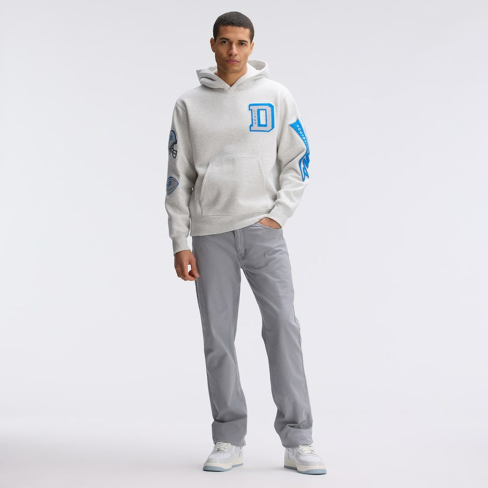 Detroit Lions IconicFleece Letterman Hoodie - Heather Gray for sale
