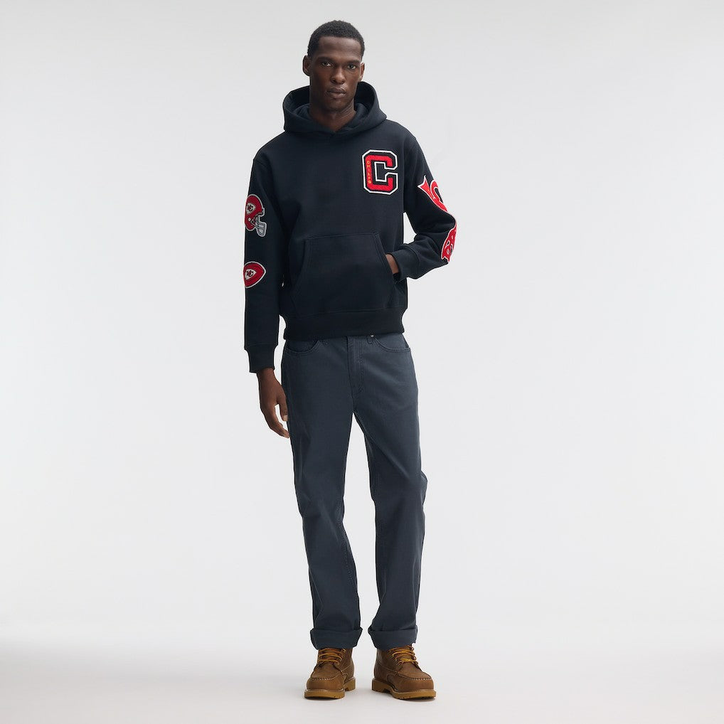Kansas City Chiefs IconicFleece Letterman Hoodie - Black for sale