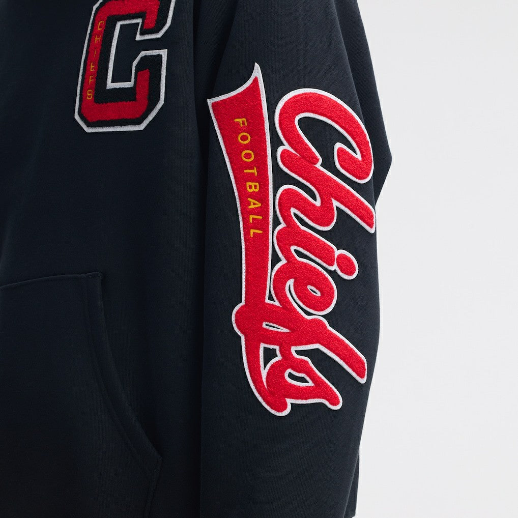 Kansas City Chiefs IconicFleece Letterman Hoodie - Black for sale