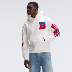 Buffalo Bills IconicFleece Letterman Hoodie - Oatmeal on sale