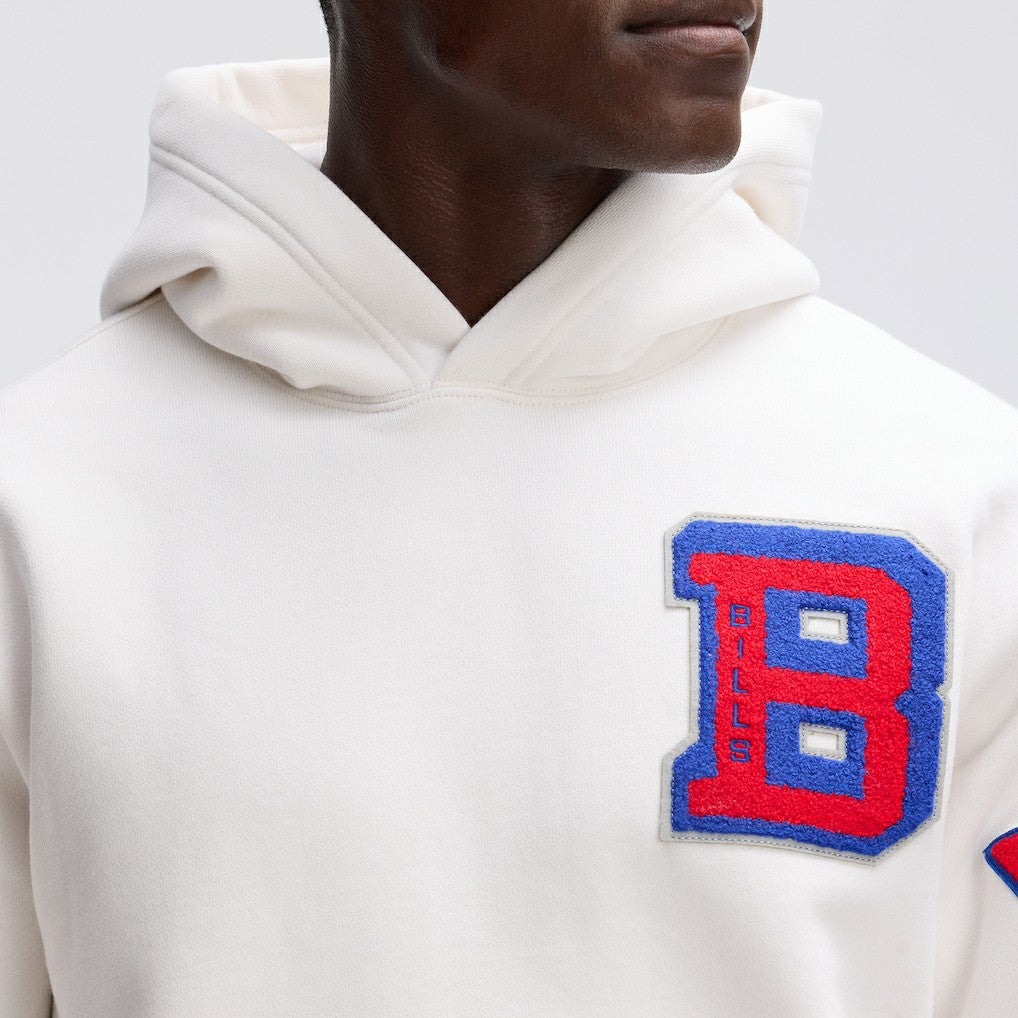 Buffalo Bills IconicFleece Letterman Hoodie - Oatmeal on sale
