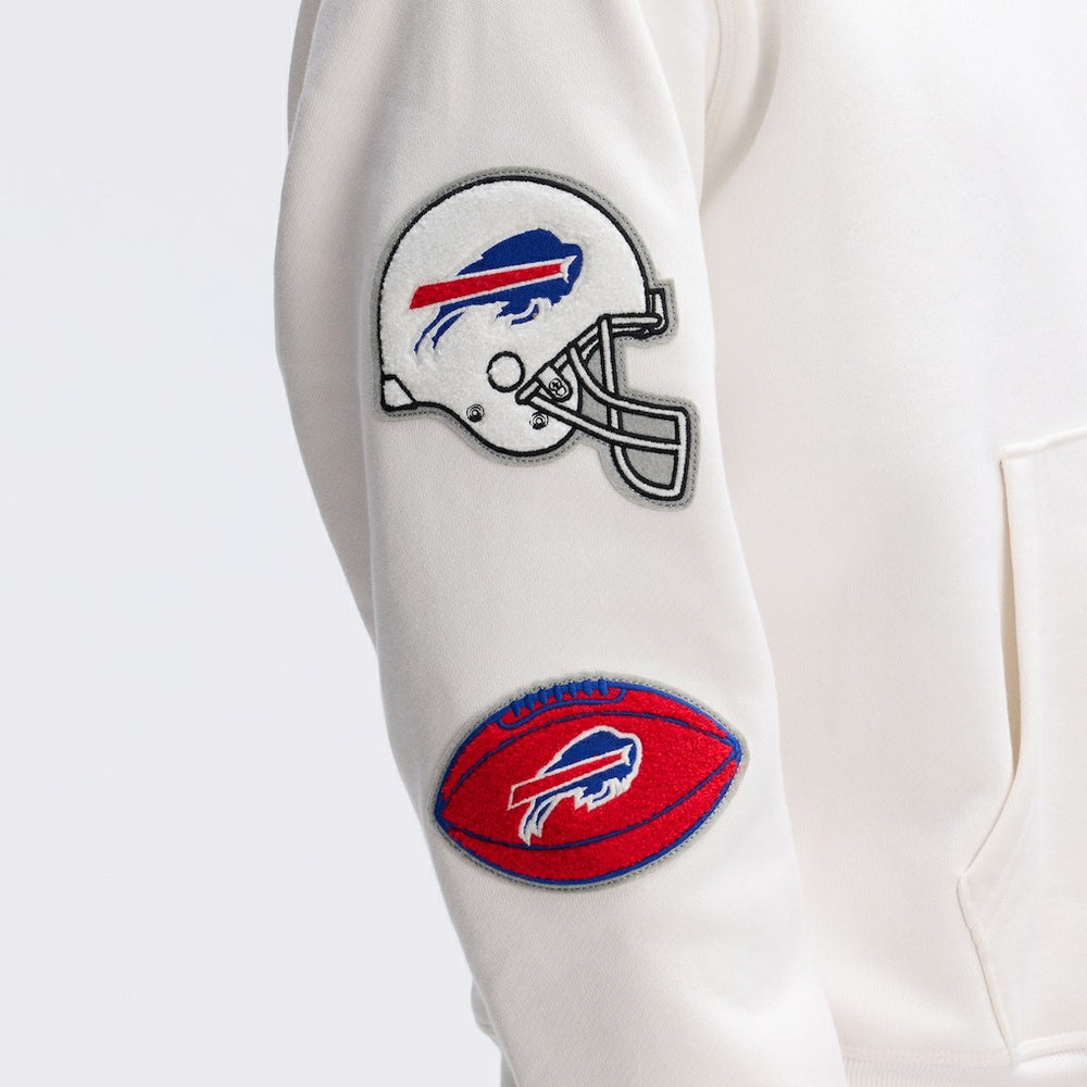 Buffalo Bills IconicFleece Letterman Hoodie - Oatmeal on sale