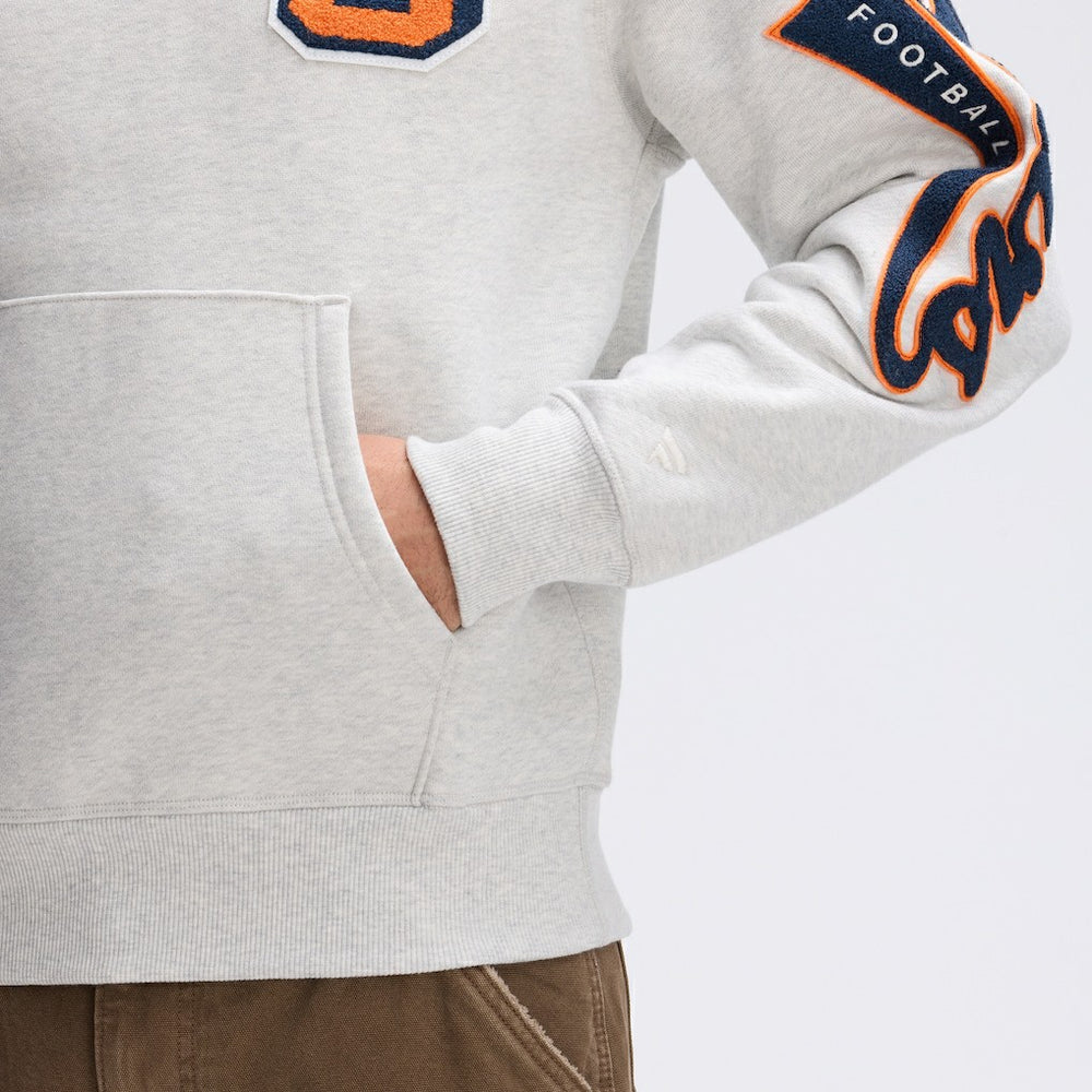 Chicago Bears IconicFleece Letterman Hoodie - Heather Gray discount