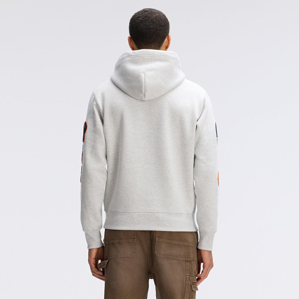 Chicago Bears IconicFleece Letterman Hoodie - Heather Gray discount