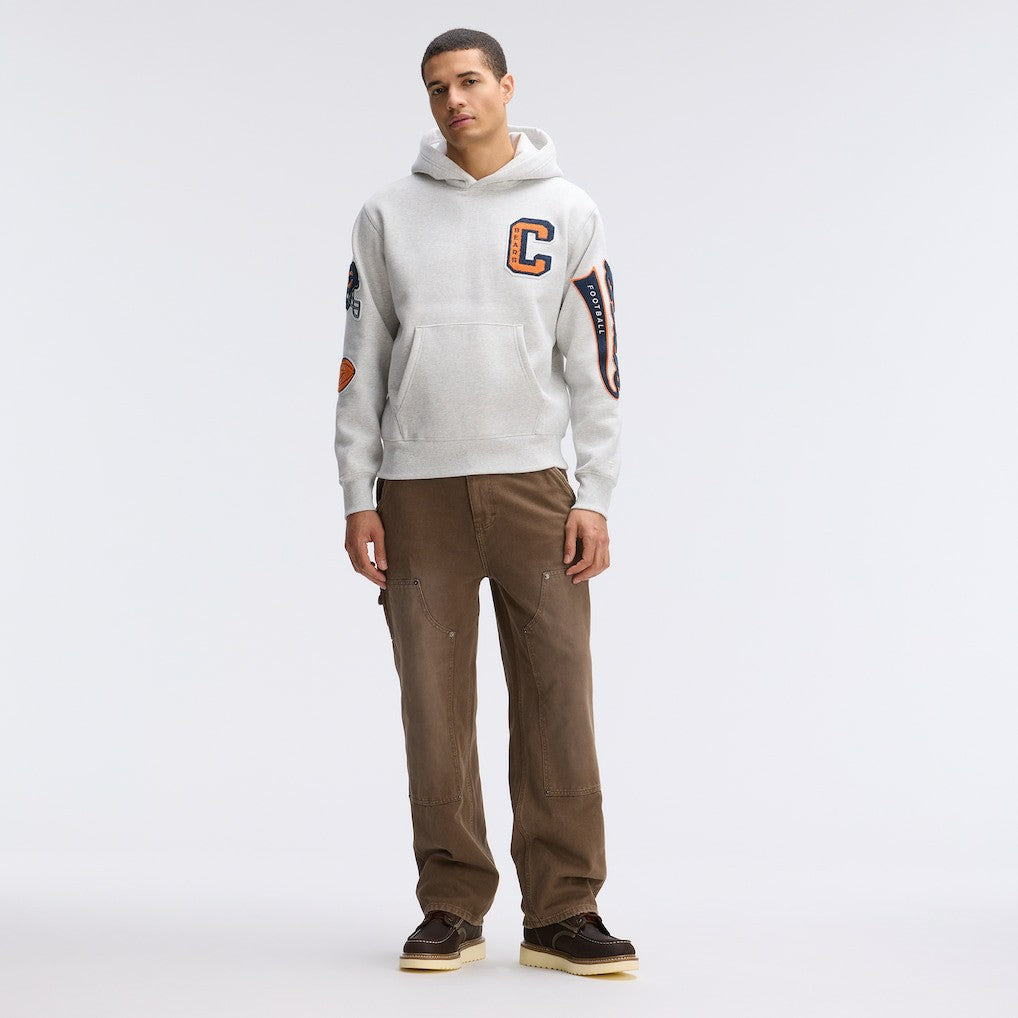 Chicago Bears IconicFleece Letterman Hoodie - Heather Gray discount