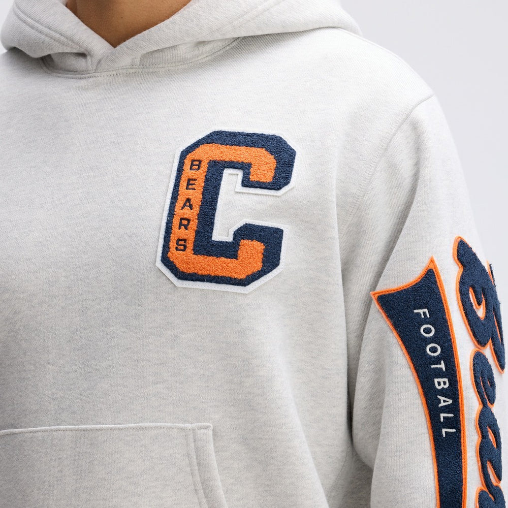 Chicago Bears IconicFleece Letterman Hoodie - Heather Gray discount
