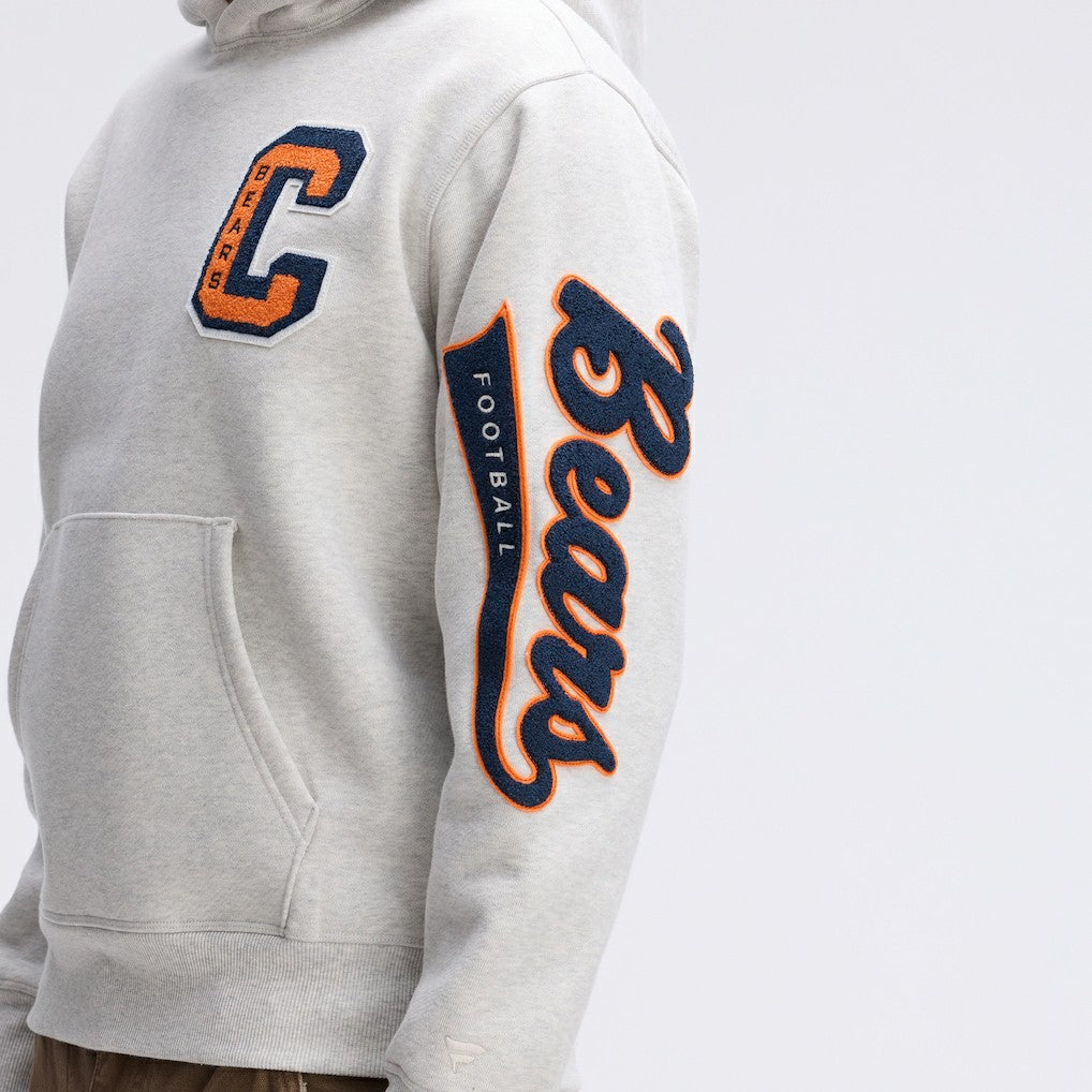 Chicago Bears IconicFleece Letterman Hoodie - Heather Gray discount