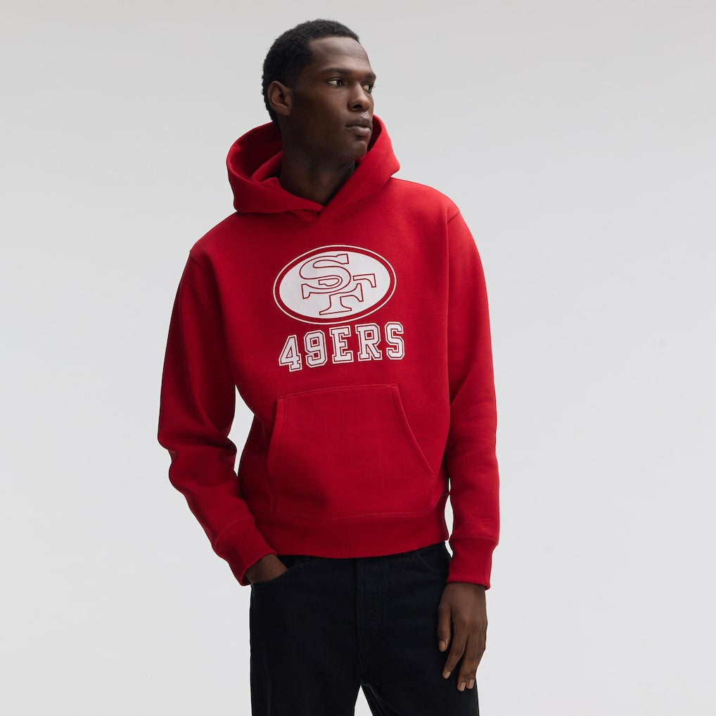 San Francisco 49ers IconicFleece Flocked Hoodie - Scarlet cheap