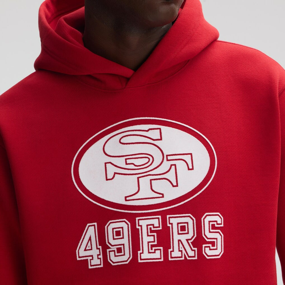 San Francisco 49ers IconicFleece Flocked Hoodie - Scarlet cheap