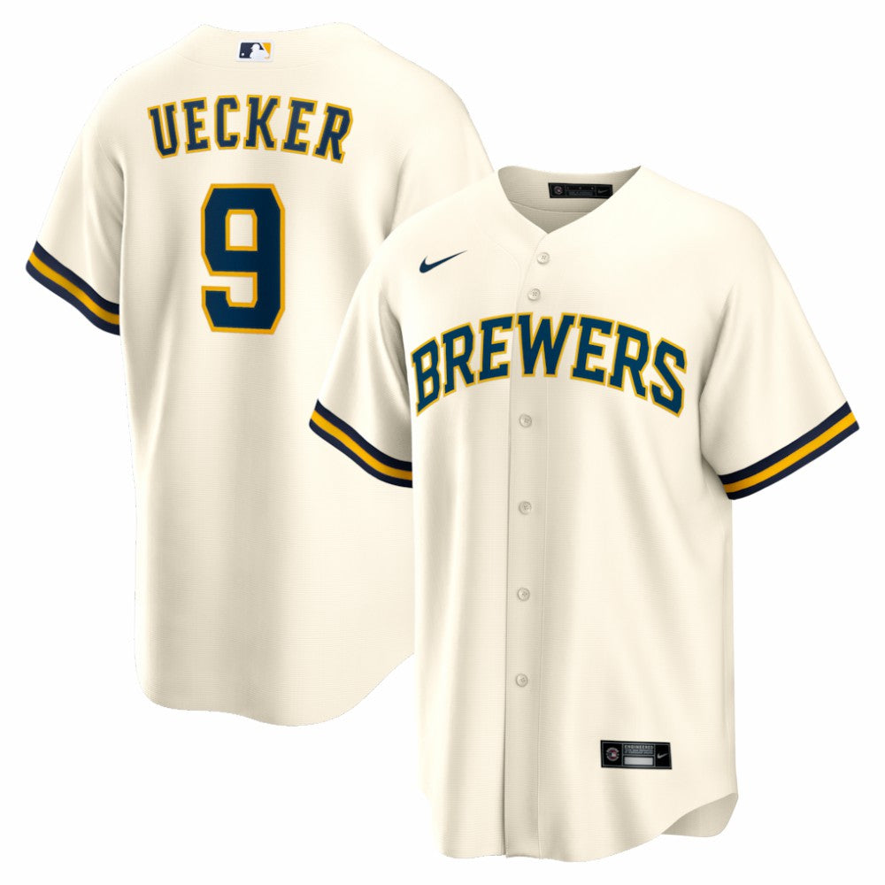 Bob Uecker Milwaukee Brewers Home Retired Player Replica Jersey - Cream | Nike