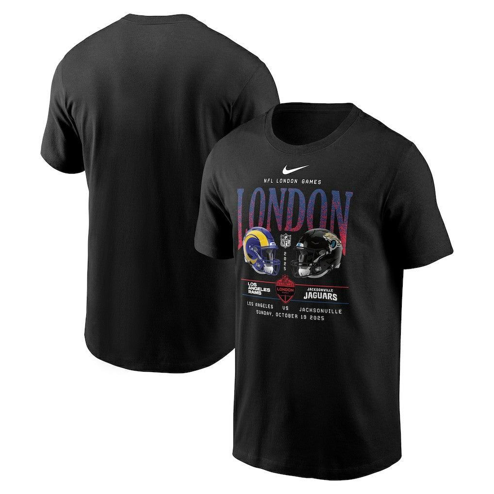 Los Angeles Rams vs. Jacksonville Jaguars International Games London 2025 T-Shirt - Black | Nike for sale