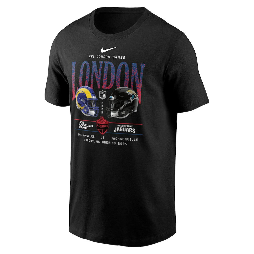 Los Angeles Rams vs. Jacksonville Jaguars International Games London 2025 T-Shirt - Black | Nike for sale