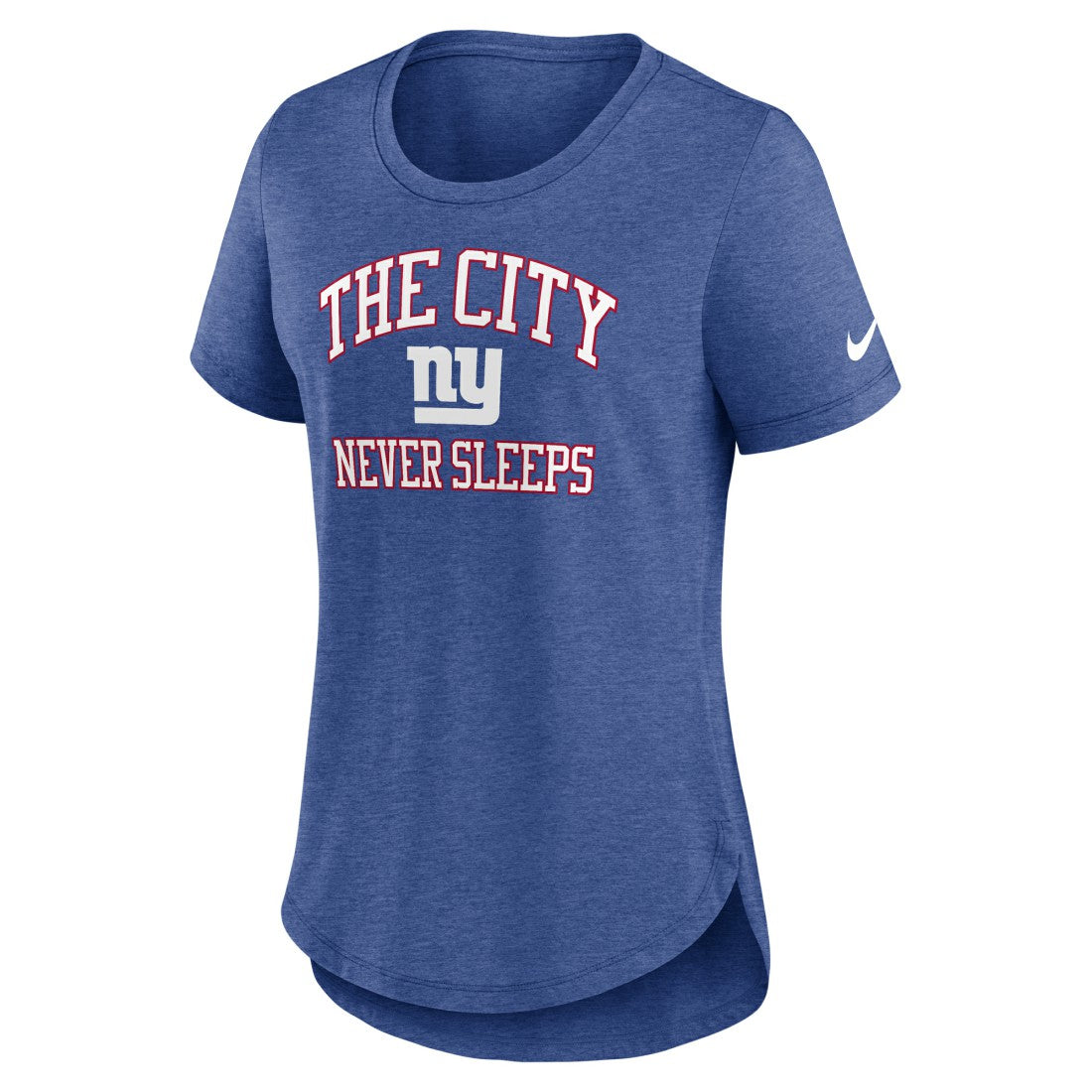 New York Giants Women's The City Never Sleeps Tri-Blend T-Shirt - Heather Blue | Nike cheap