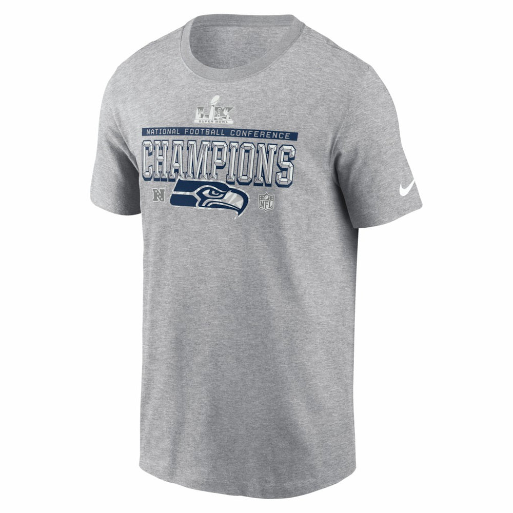 Seattle Seahawks 2025 NFC Champions Locker Room Trophy Collection Tall T-Shirt - Heather Gray | Nike online