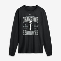 Seattle Seahawks Super Bowl LX Champions Locker Room Trophy Collection Long Sleeve T-Shirt - Black | Nike on sale
