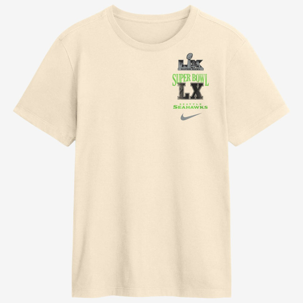 Seattle Seahawks Super Bowl LX Champions Long Ball T-Shirt - Natural | Nike for sale