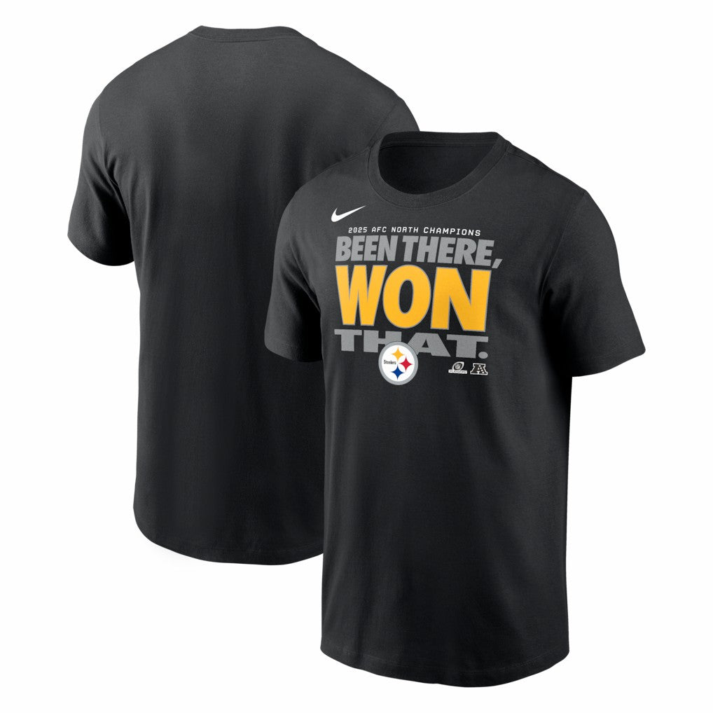 Pittsburgh Steelers 2025 AFC North Division Champions Locker Room Trophy Collection T-Shirt - Black | Nike cheap