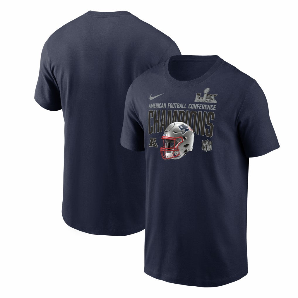 New England Patriots 2025 AFC Champions Glory Shield T-Shirt - Navy | Nike outlet