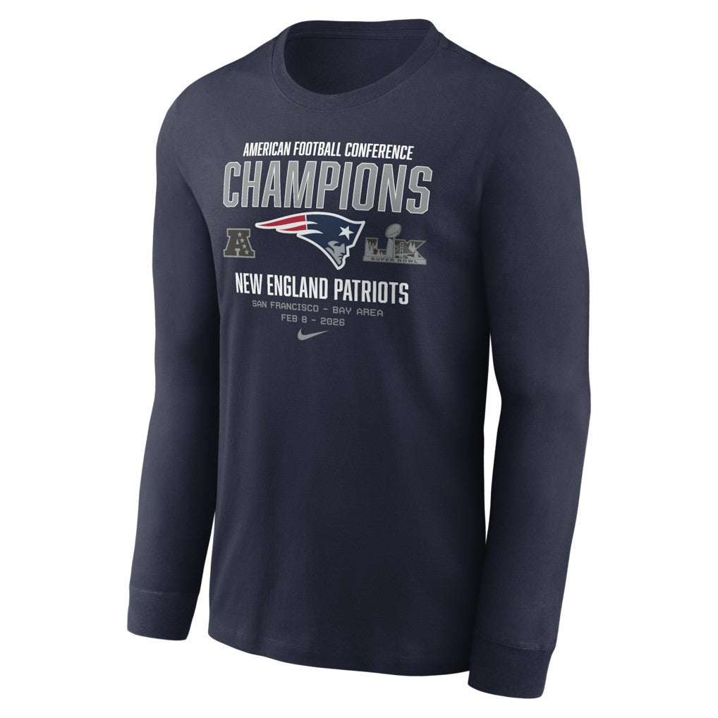 New England Patriots 2025 AFC Champions Team Nation Long Sleeve T-Shirt - Navy | Nike cheap