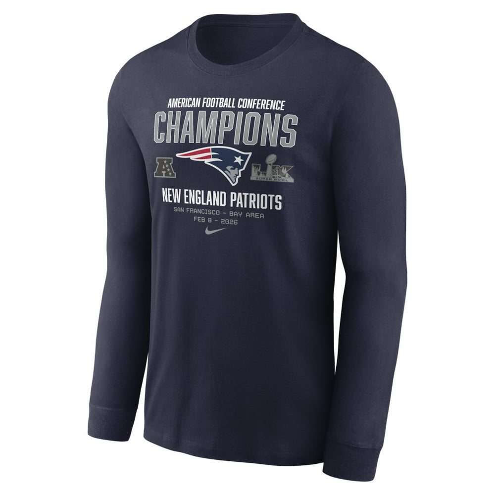 New England Patriots 2025 AFC Champions Team Nation Long Sleeve T-Shirt - Navy | Nike cheap