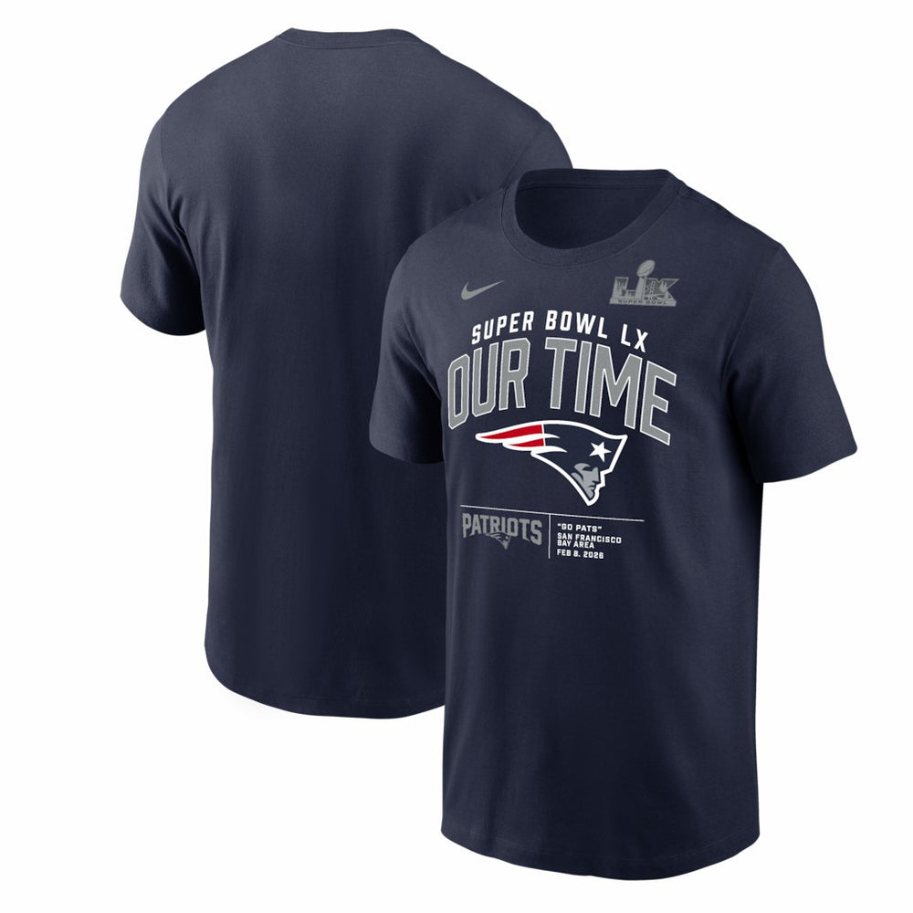 New England Patriots Super Bowl LX Clear Sign T-Shirt - Navy | Nike online