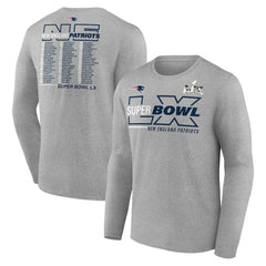New England Patriots Super Bowl LX Roster Long Sleeve T-Shirt - Heather Gray cheap