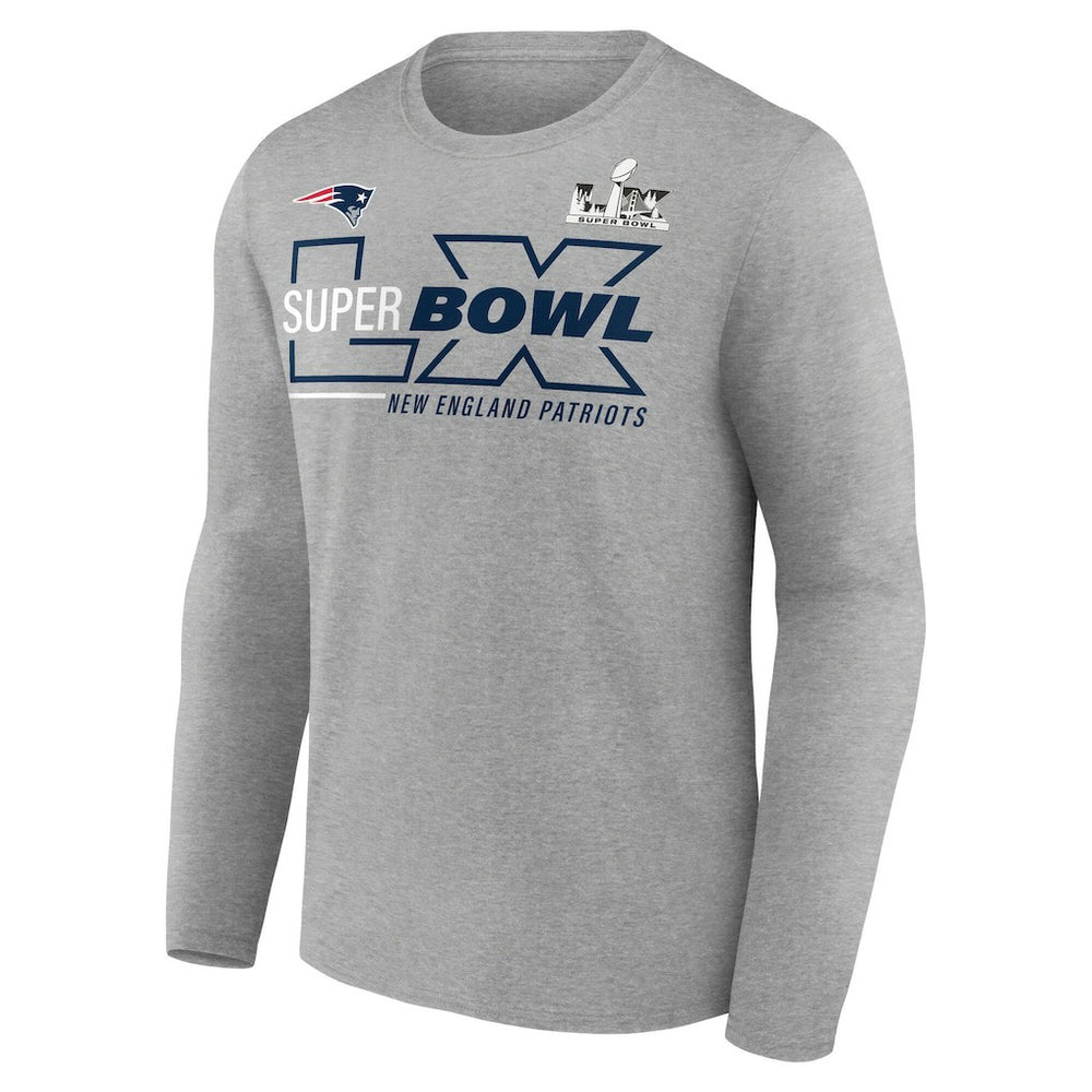 New England Patriots Super Bowl LX Roster Long Sleeve T-Shirt - Heather Gray cheap