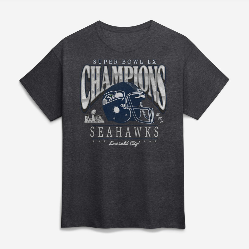 Seattle Seahawks Super Bowl LX Champions Prestigious Run T-Shirt - Heather Charcoal online