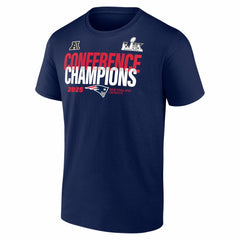 New England Patriots 2025 AFC Champions Right Side Draw T-Shirt - Navy discount