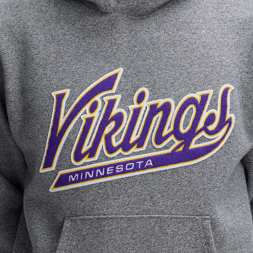 Minnesota Vikings IconicFleece Tipped Hoodie - Athletic Heather Gray outlet