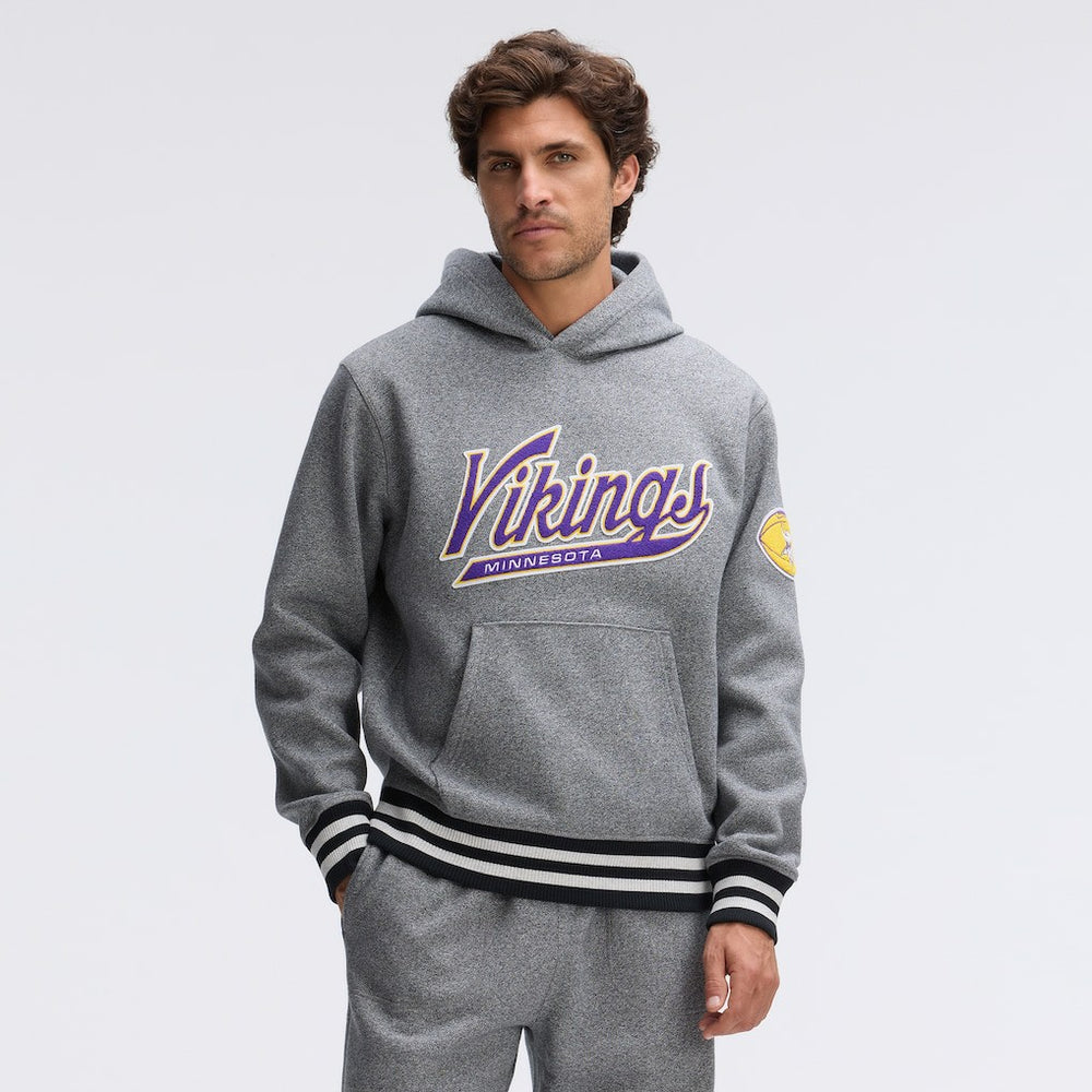 Minnesota Vikings IconicFleece Tipped Hoodie - Athletic Heather Gray outlet