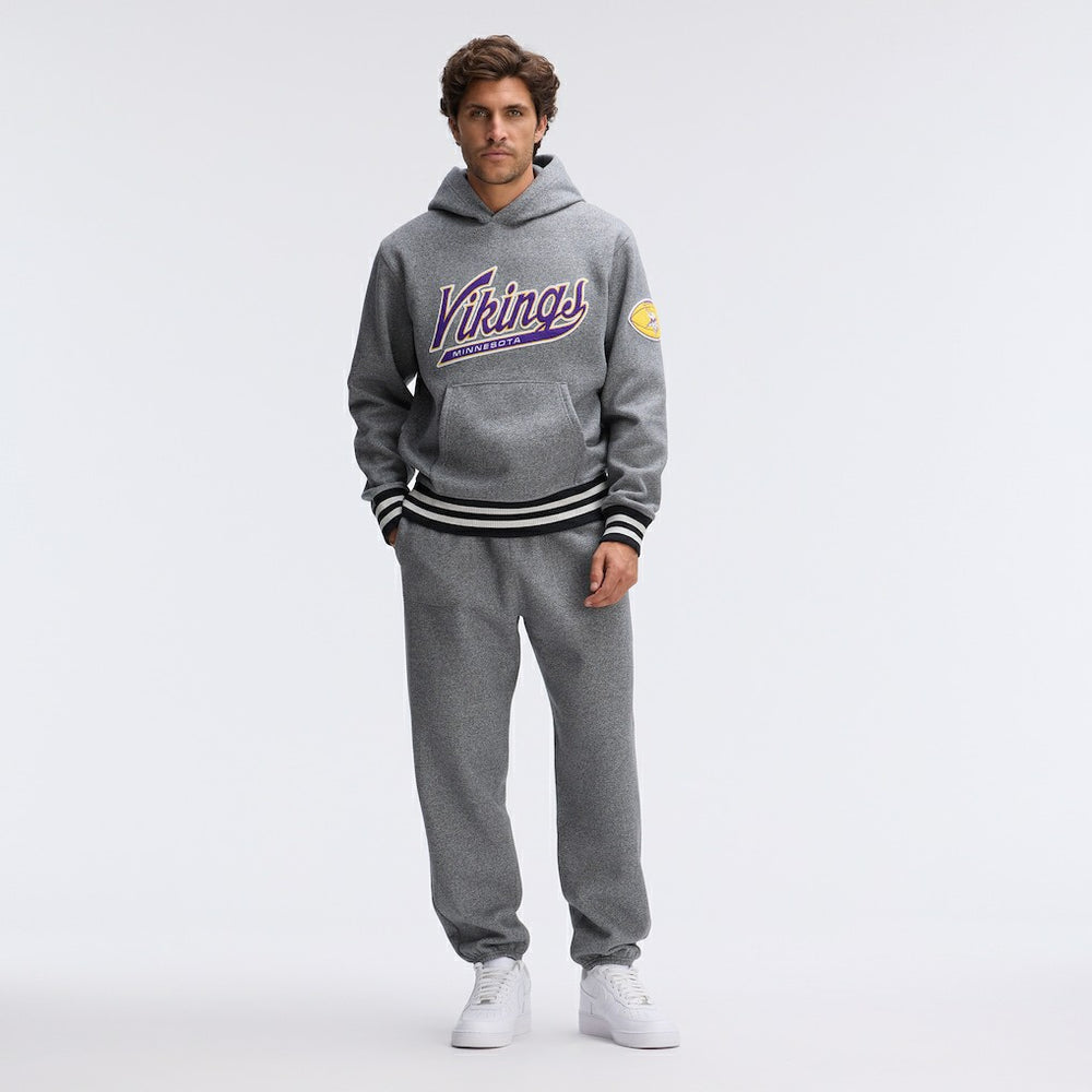 Minnesota Vikings IconicFleece Tipped Hoodie - Athletic Heather Gray outlet