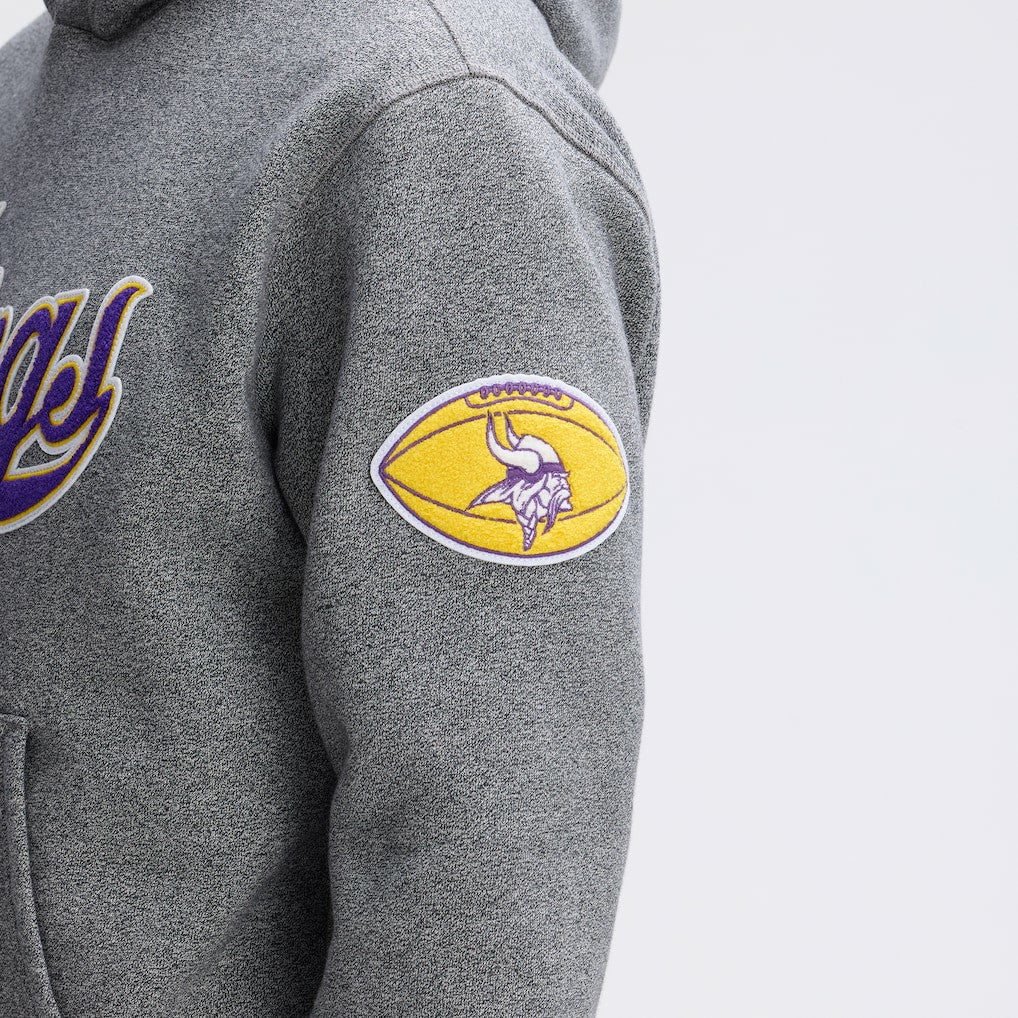 Minnesota Vikings IconicFleece Tipped Hoodie - Athletic Heather Gray outlet