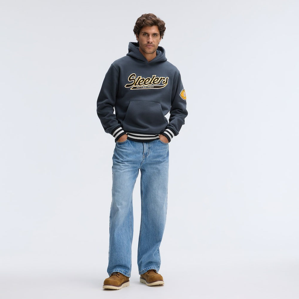 Pittsburgh Steelers IconicFleece Tipped Hoodie - Charcoal on sale
