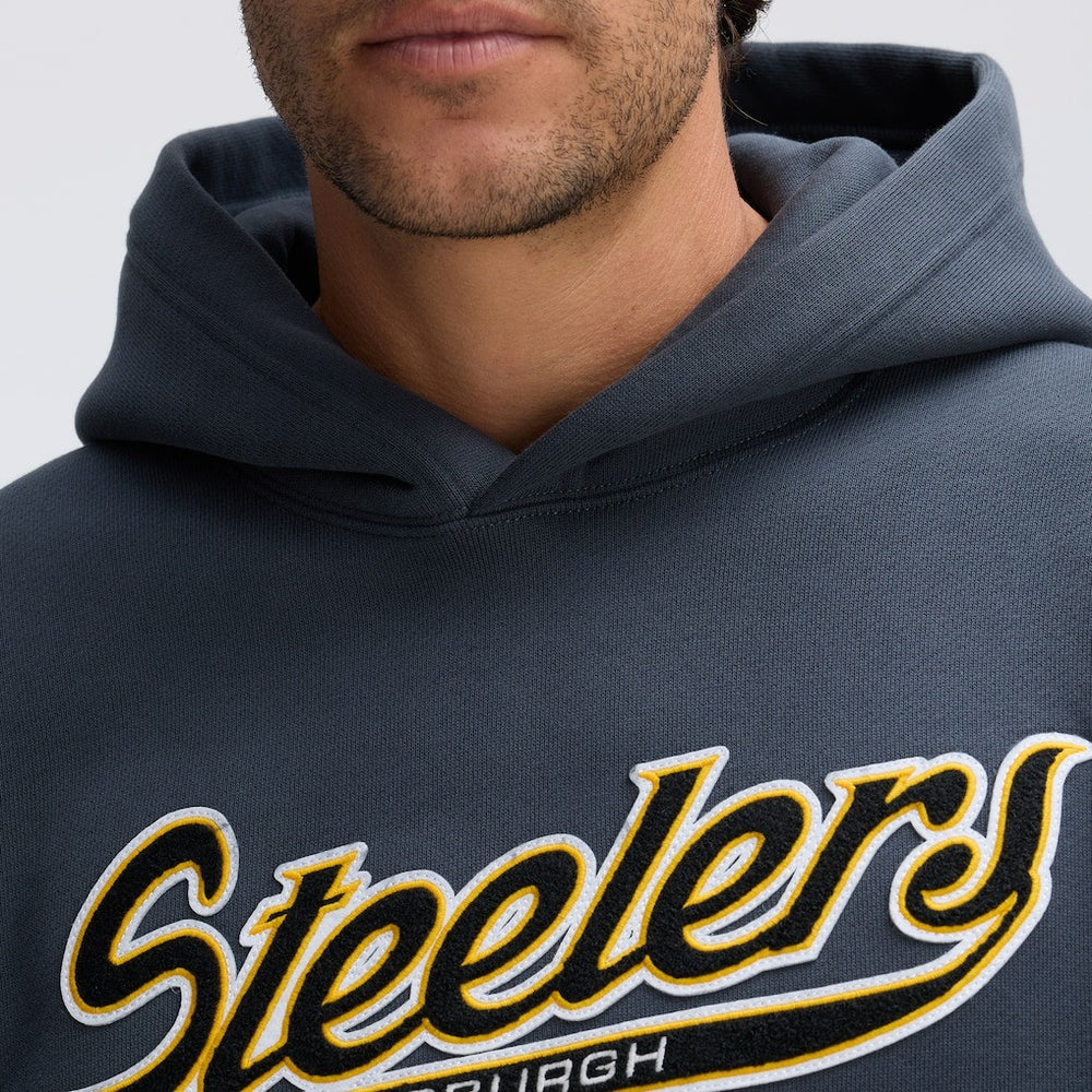 Pittsburgh Steelers IconicFleece Tipped Hoodie - Charcoal on sale