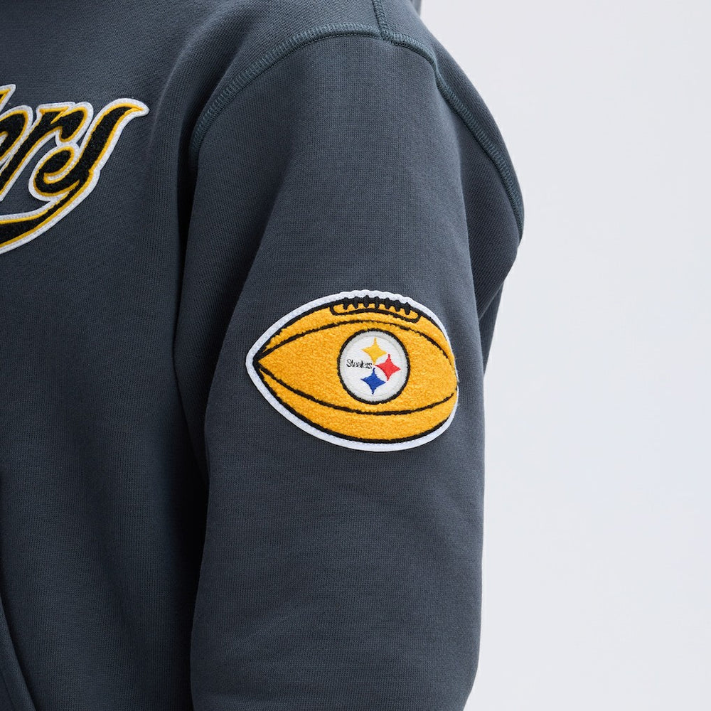 Pittsburgh Steelers IconicFleece Tipped Hoodie - Charcoal on sale