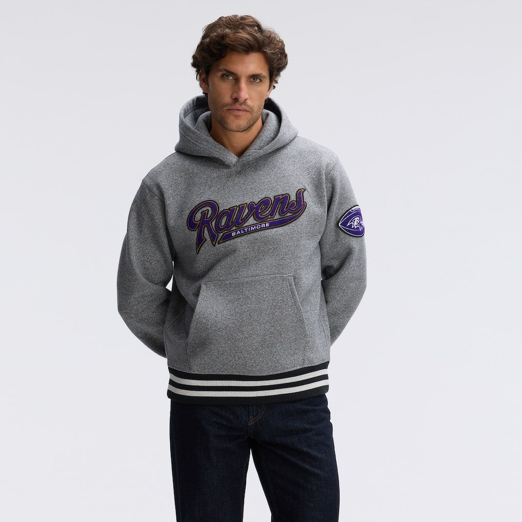 Baltimore Ravens IconicFleece Tipped Hoodie - Athletic Heather Gray online