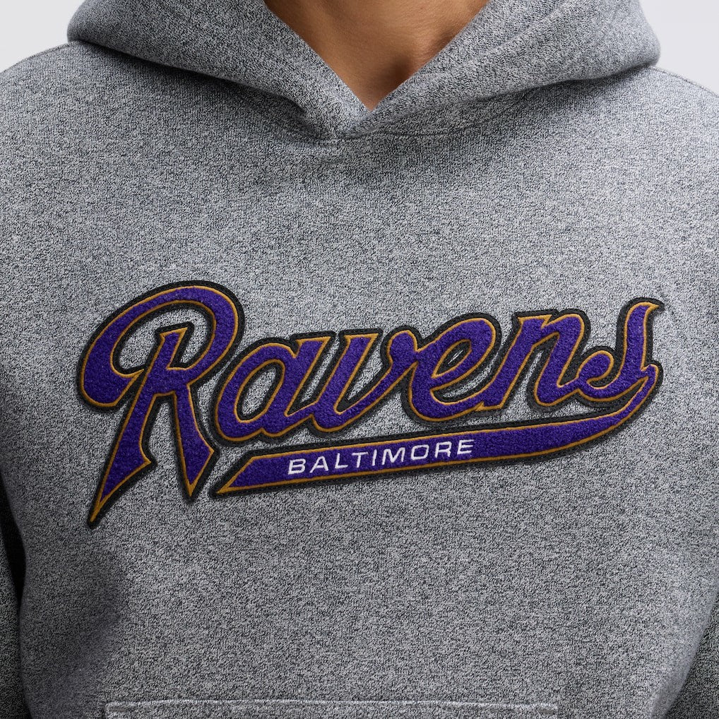 Baltimore Ravens IconicFleece Tipped Hoodie - Athletic Heather Gray online