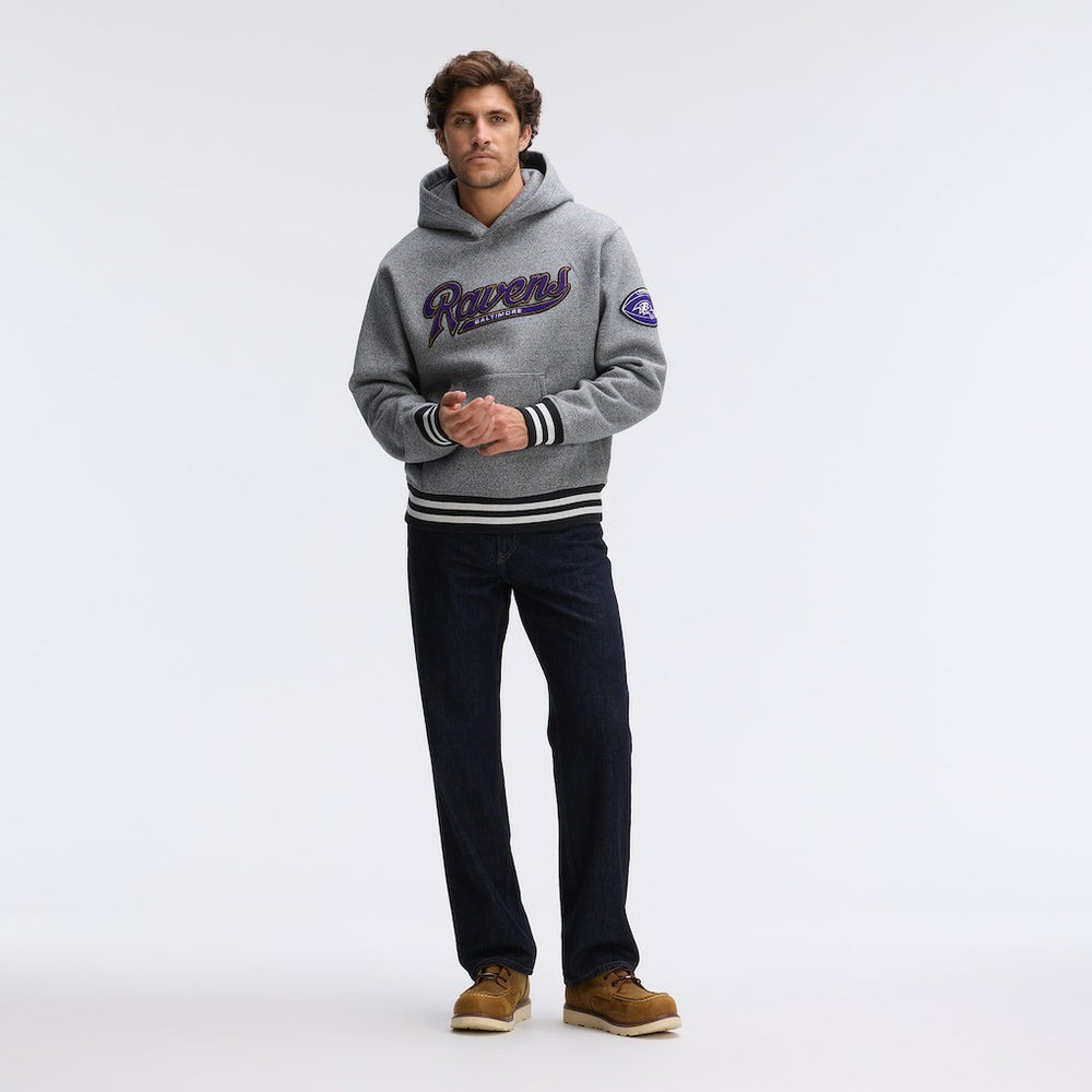 Baltimore Ravens IconicFleece Tipped Hoodie - Athletic Heather Gray online