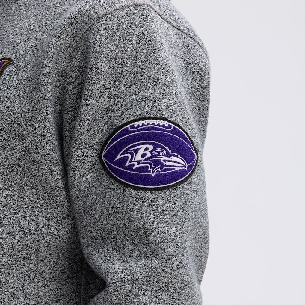 Baltimore Ravens IconicFleece Tipped Hoodie - Athletic Heather Gray online