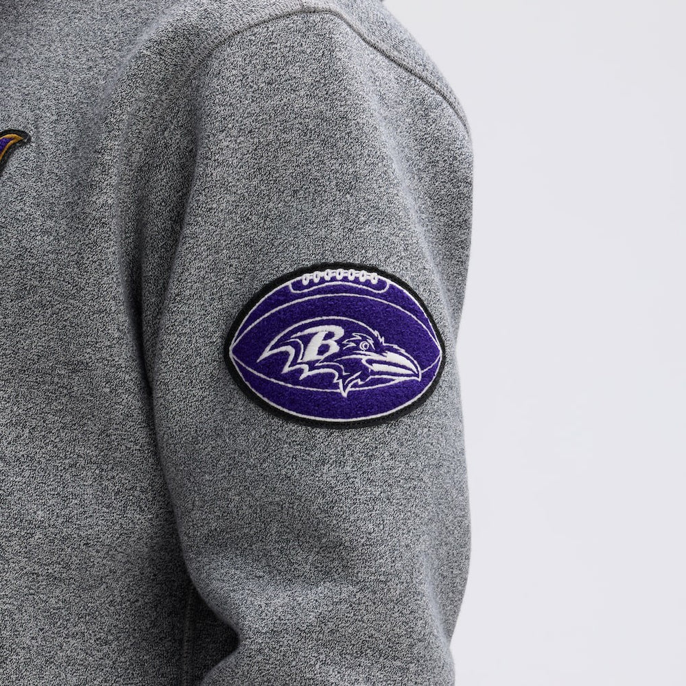 Baltimore Ravens IconicFleece Tipped Hoodie - Athletic Heather Gray online
